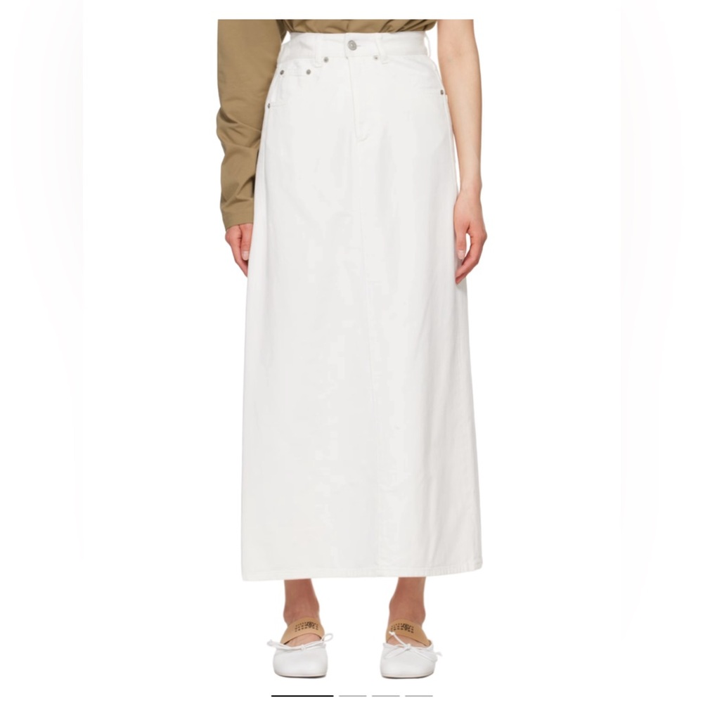 MM6 Maison Margiela White Denim Wrap Tie Skirt